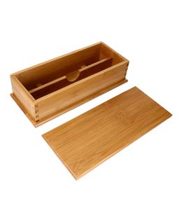 Boîte à couverts en bambou, organisateur de tiroir avec couvercle, plateaux de service en bois, 1 pièce - Product Image 1