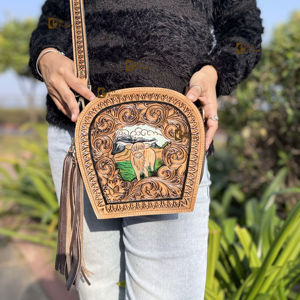 Bolsa de Hombro de Cuero Hecha a Mano, Estilo Bohemio Gitano, Último Diseño, Hecha a Mano, Estilo Occidental, Color Marrón, Multiusos - Product Image 1