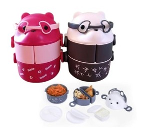 เบนโตะกล่องอาหารกลางวันพลาสติกสำหรับเด็กกล่องใส่อาหารพร้อมช้อนและส้อมสำหรับใส่อาหารเท็ดดี้สินค้าขายดี2025 - Product Image 6