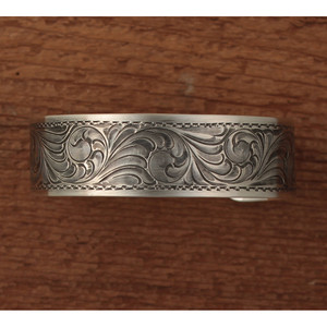 Mancuernillas de Plata de Ley Grabadas de 3/4 de Ancho - Product Image 2