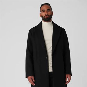Pardessus formel en laine coupe ajustée pour homme Manteau d'affaires long d'hiver à double boutonnage Vêtements de plein air avec fourrure de mouton Tissu de laine sur mesure - Product Image 1