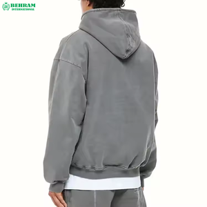 Good Quality <b>Vintage</b> Style Acid Washed Zipper 100% Cotton Breathable Quick Dry Winter Hoodies Unisex Regular Fit <b>Sweatshirts</b> - Product Image 5