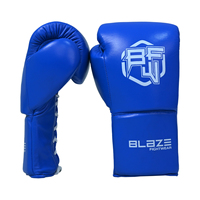 Guantes de Boxeo Blaze Fight Wear con Cordones para Gimnasio, Entrenamiento de MMA, Muay Thai y BJJ para Artes Marciales, Guantes de Kickboxing para Saco de Boxeo