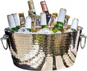 Unique design wine bucket finest quality <b>galvanized</b> wine <b>tub</b> for Bar ware wine bucket & chillers at cheapest price - Product Image 4
