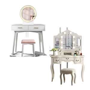 European Design <b>Makeup</b> <b>Vanities</b> With Mirror and Stool Dressing Mirror High Quality Direct Factory - Product Image 3