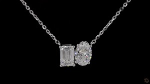 Collier de diamants de laboratoire de forme mixte de 1.47 ct en or blanc 14 carats pendentif léger bijoux de luxe de tous les jours modernes - Product Image 3