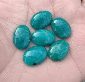 Top Grade Quality Natural Amazonite Oval Shape Cabochon Flat Back Calibrated Genuine Gemstones For Sale at Affordable Prices OEM - Product Image 3