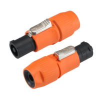 Connecteur d'alimentation CA robuste pour éclairage de scène extérieur, prise d'entrée IP65 orange résistante aux UV pour mur vidéo LED et audio