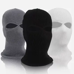 2 Hole Knitted Full Face <b>Balaclava</b> Ski Masks Premium Quality Customize Logo Printing Solid Colors Breathable Masks For <b>Men</b> - Product Image 6