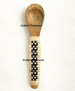 Cucharas Pequeñas de Madera Más Vendidas, Cucharas para Especias con Mango de Diseño Tejido de Ratán, Cucharas Medidoras, Utensilios de Cocina para el Hogar - Product Image 2