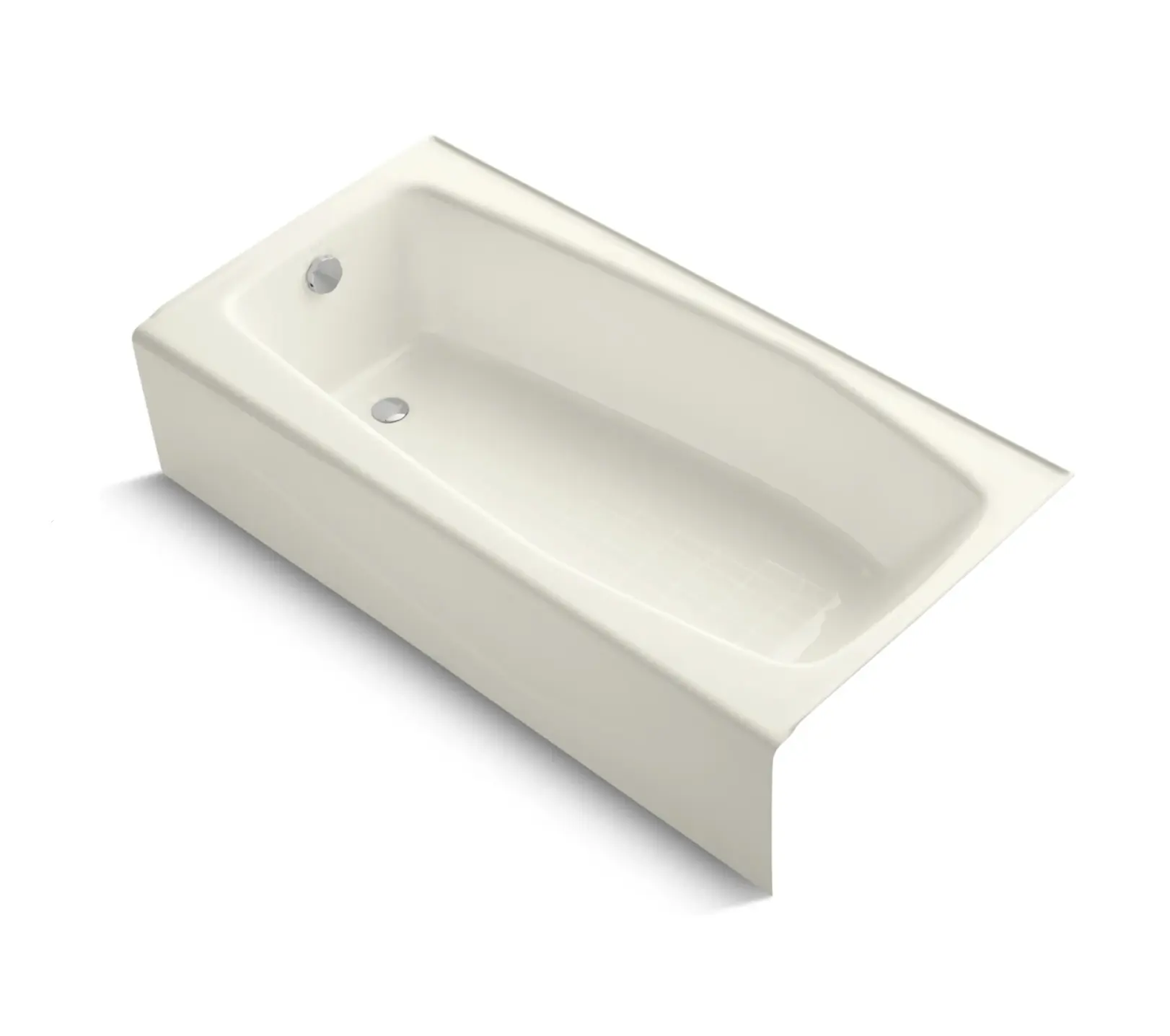 Biscuit Alcove Cast Iron Three Wall Alcove Soaking Bath Tub with Left Hand Drain modern bath tub self cleaning bathtub wholesale
