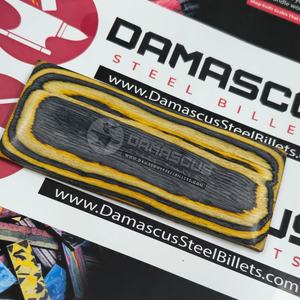 แผ่นลายไม้เรซิ่นสีดำลายตาเสือสีดำเหลือง พร้อมด้ามจับไม้สีดำทอง สำหรับทำมีดสั่งทำพิเศษ (คู่) - Product Image 5