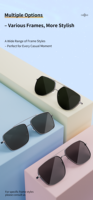 Gafas de sol inteligentes de moda G01, gafas con traductor, micrófono, altavoz, audio, reducción de ruido remota, carga magnética, PC