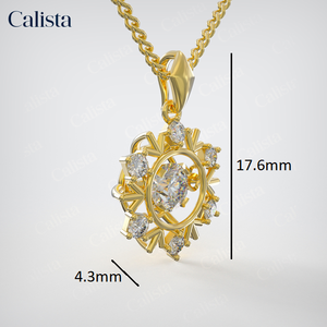 Collier pendentif en pierre CZ de style de luxe en or jaune 14 carats pour femmes bijoux à la mode pour les fêtes fabricant vietnamien fait à la main - Product Image 5