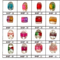 Perles de verre à grand trou pour la fabrication de bijoux à bricoler soi-même et la décoration de rideaux pour la formation artisanale scolaire-Accessoire avec emballage en boîte