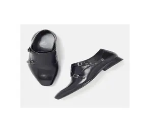 حذاء رجالي عالي الجودة بني اللون من جلد البقر مزدوج الشريط حذاء كلاسيكي موديل ديربي مع نعل TPR