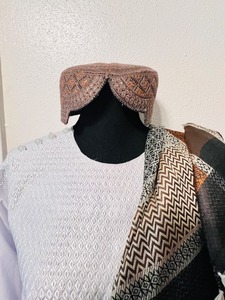 Afghani Heritage Vintage Traditional <b>Cap</b> Handmade <b>Ethnic</b> Pashtun Headwear Formal Lace 100% Cotton Adjustable - Product Image 2