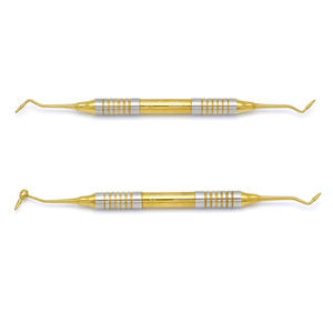 Juego de 5 piezas de instrumentos dentales de precisión con puntas doradas, ligeros, para relleno de composite, manuales, de acero inoxidable, para puente óseo, CE - Product Image 5