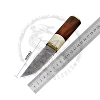 Handgemachtes Puukko Messer Feste Klinge Damast stahl Mittelalter liche Arbeit Wikinger messer Mit Lederbezug