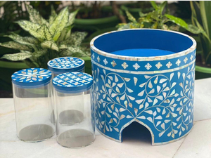 Candy <b>Jar</b> Mother of Pearl Inlay Candy <b>jar</b> Trending in Gulf Countries Set by Decor World Expo - Product Image 4