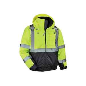 Gilet de sécurité haute visibilité réfléchissant avec logo personnalisé en polaire chaud d'hiver 2025, classe 2 ANSI, imperméable, avec éclairage LED - Product Image 2