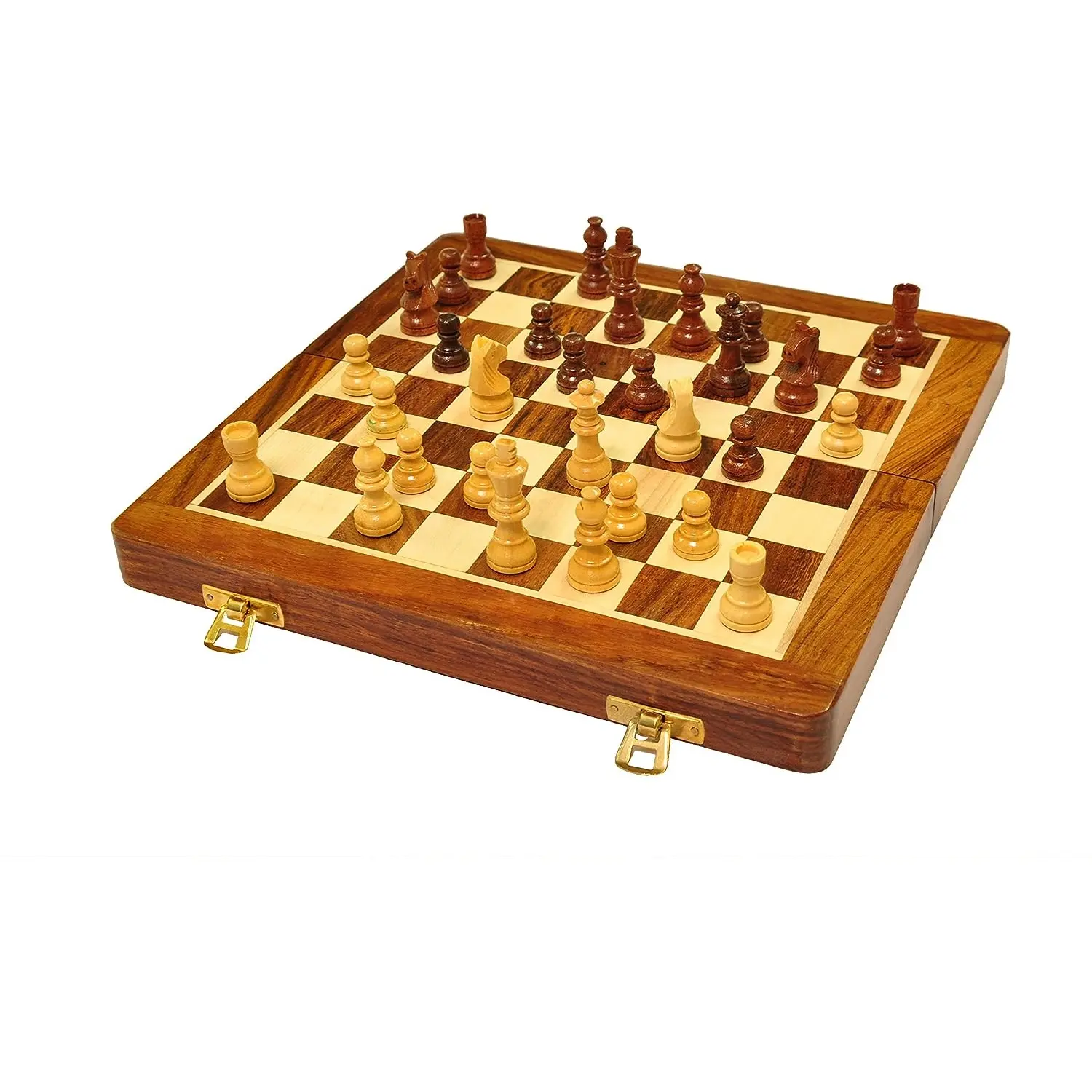 Beli Set catur kayu kualitas Premium dengan Set catur buatan dan dipoles kayu alami untuk dijual oleh eksportir