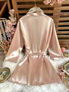 Pijamas de Seda Satén al por Mayor para Mujer, Camisón de Manga Larga, Bata Larga, Bata de Baño para Uso en Casa y Hotel con Logotipo Personalizado - Product Image 4