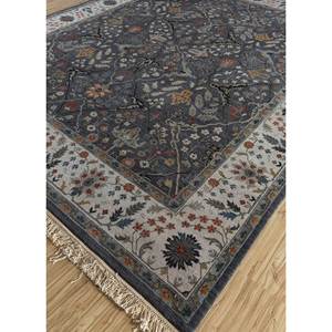 Alfombra Gulnar de Lana Anudada a Mano, Gris y Negra con Patrón Floral Abstracto para Sala de Estar, Dormitorio, Pasillo, Estilo Boho - Nueva Alfombra para Habitación Spr-28 - Product Image 2