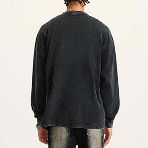 Sweat-shirt à capuche pour homme, vintage, lourd, 100% coton, délavé à l'acide, brodé, vintage, surdimensionné, basiques - Product Image 4