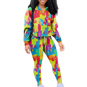 Survêtement de sport de sublimation de haute qualité pour femmes, survêtement fabriqué en usine avec impression de logo personnalisé OEM - Product Image 1