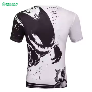 T-shirts pour hommes de qualité supérieure, vente en gros OEM, col rond, logo personnalisé, coupe ample, 100 % polyester, anti-plis, respirant, pour l'été - Product Image 3