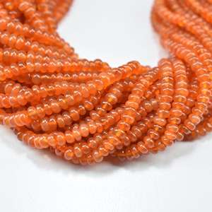 Cornaline naturelle lisse Rondelle perles de pierres précieuses brins chaîne 3-5mm Rondelle perles Lot pour la fabrication de colliers de bijoux en vrac - Product Image 3