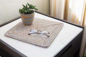 Square Placemat Handwoven Rattan Eco friendly products Made in Vietnam <b>Table</b> decoration Woven Placemat Wholesale Modern - Product Image 5