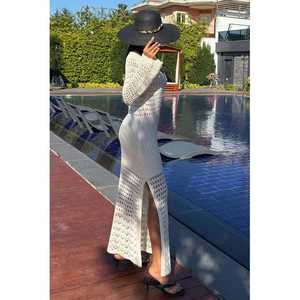 Vestido con Detalle Calado y Mangas Estilo Español 2840, Vestido Informal Transpirable con Cintura Natural - Product Image 5