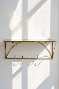 Modern Design <b>Wall</b> <b>Mounted</b> Five Robe Hook Gold Stainless Steel Metal <b>Clothes</b> Hook for Bathroom Hotel School Use - Product Image 2