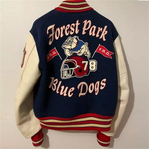 Veste de baseball universitaire pour hommes, style varsity, décontractée, vêtement d'extérieur d'hiver, boutonnée, manches longues, chaude, tendance - Product Image 2