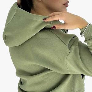 Sudadera con capucha y cremallera teñida Lisa ligera para mujer Vintage Look Oversized Poliéster Algodón Casual Invierno - Product Image 6