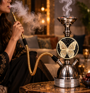Cachimba de Lujo de Latón Hecha a Mano con Diseño de Mosaico Decorativo, Estilo Egipcio, para Mesa - Product Image 6