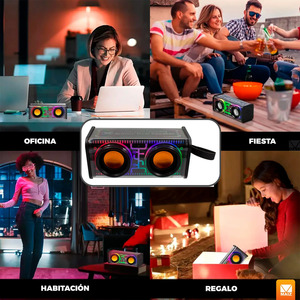 Portable Bluetooth FM <b>Radio</b> Speaker with LED Light, USB Rechargeable - Assorted Colors - Product Image 6