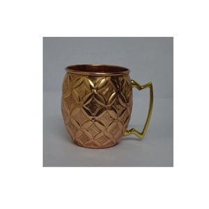 Tazas de cobre reales Taza de cobre al por mayor Taza de cerveza de café Vodka martillado Mula Taza de cobre Fabricante caliente en Inda - Product Image 2