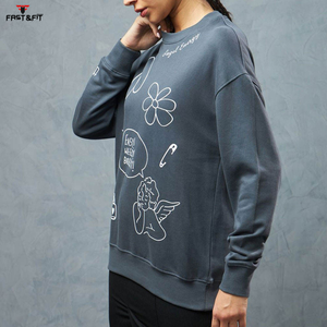 Diseño personalizado impreso mujer pulóver manga larga impresión Digital otoño a prueba de viento transpirable sudadera precio al por mayor para - Product Image 2