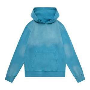 Vintage apenado Sunfaded Custom Designer Stud Cropped Boxy Fit Oversized French Terry Cotton Screen Print Hoodie - Product Image 1