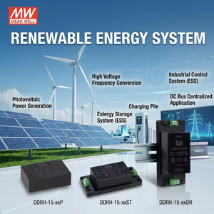 Alimentation électrique sur rail DIN <span class=keywords><strong>MW</strong></span>, 15W, haute fiabilité, entrée ultra large 150~1500Vdc, <span class=keywords><strong>convertisseur</strong></span> DC DC 12V, alimentation DDRH-15-12DR - Product Image 1