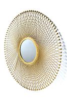 ABI OVERSEAS VNM-107 Gold Arabischer Stil 28-Zoll Großer Moderner Wandspiegel MDF-Knochenrahmen Handgefertigt für Heimdekoration Hochzeit