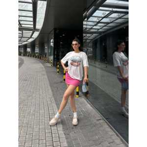 T-shirt imprimé 100% coton avec tissu jersey respirant et perles - Product Image 3