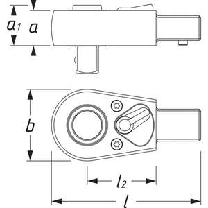 Hazet Reversible Insert <b>Square</b> Ratchet with Quick-Release Locking Device Air Ratchet <b>Tool</b> - Product Image 2