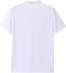 Polo de algodón ajustado para hombre, camiseta informal transpirable de manga corta con logotipo bordado personalizado, polo con contraste de color - Product Image 2