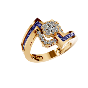 Bague de fiançailles en argent sterling 925, tanzanite synthétique à tige torsadée et diamants de laboratoire IGI, bijoux fins personnalisés pour femmes - Product Image 6