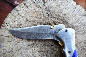 Cuchillo de cocina de hoja fija de acero de Damasco hecho a mano duradero mango de madera forjado de Pakistán de grado Industrial de 12 pulgadas - Product Image 3