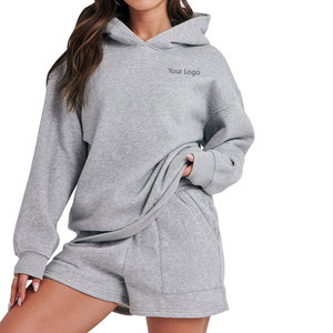 Sweat à capuche et short surdimensionnés légers pour femmes Vêtements décontractés pour adultes pendant la saison hivernale - Product Image 1